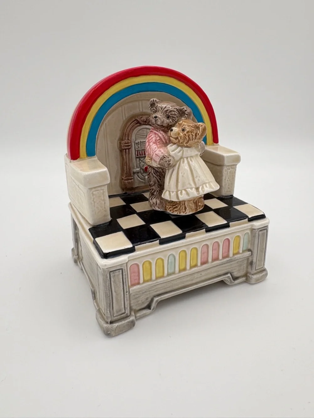 Vintage Otagiri Japan Teddy Bear Music Box Dancing Bears Diner - Picture 4 of 16